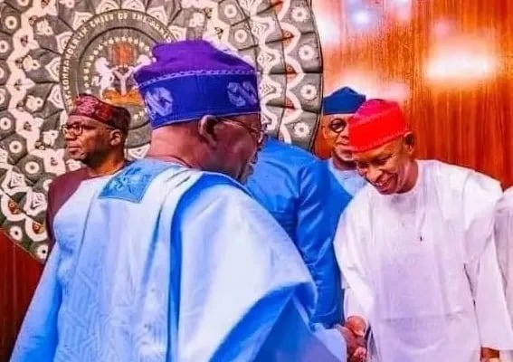 President-Bola-Tinubu-and-Abba-Yusuf-in-a-handshake